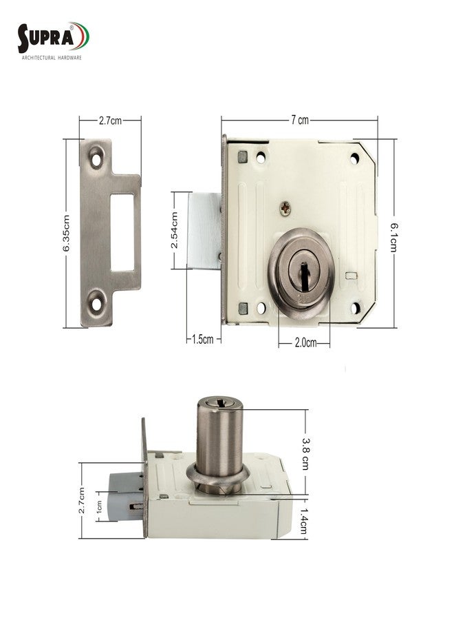 سوبرا قفل خزانة ملابس SUPRA مع مفاتيح فائقة | أسطوانة نحاسية 38 مم | مثالي لخزائن الملابس، والدواليب، وصناديق النقود للمنزل والمكتب | ضمان لمدة عامين - Image 4